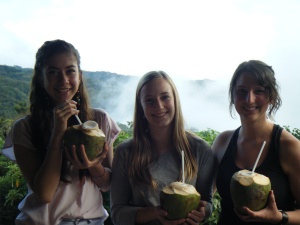 Enjoying some coconuts with rum