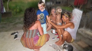 Facepainting with one of the owners of The Yoga Farm and her wonderful children